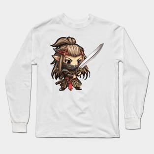 Anime Samurai Elf Chibi 2 Long Sleeve T-Shirt